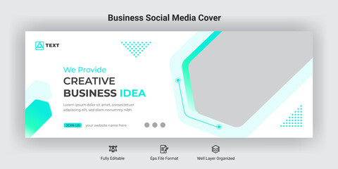 Business marketing social media facebook cover banner post template - obrazy, fototapety, plakaty