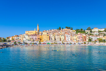 Menton on the French Riviera, named the Coast Azur, located in the South of France