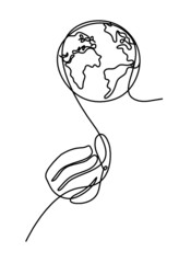 Abstract mask as line drawing on white background. Vector