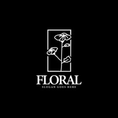 Floral logo design template concept