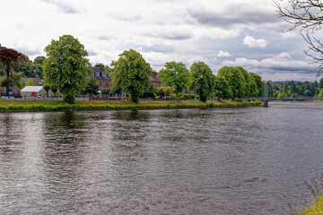 Beautiful Inverness cityscape with river Ness view at Highland - Scotland
