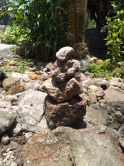 Rock Stack or Stone Balancing in the Garden