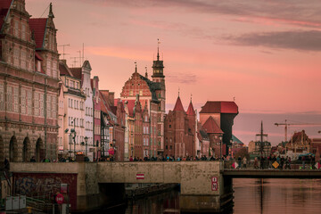 gdansk old town at evening
