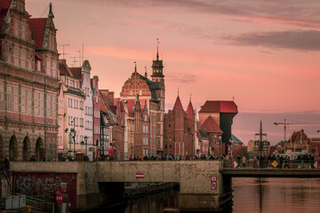 Fototapeta premium gdansk old town at evening 