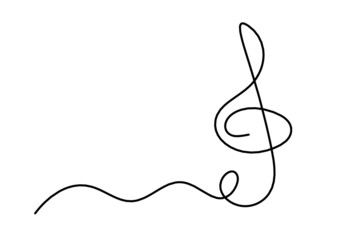 Abstract note as continuous lines drawing on white background. Vector