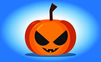 halloween jack o lantern with evil smile