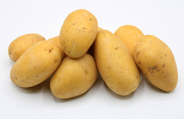 Whole potatoes isolated on a white background