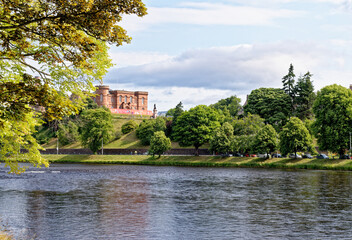 Inverness Castle and Sheriff Court from the banks of the River Ness - Highlands of Scotland -...