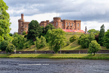 Fototapeta na wymiar Inverness Castle and Sheriff Court from the banks of the River Ness - Highlands of Scotland - United Kingdom