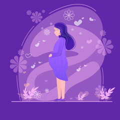 pregnant girl on a beautiful background