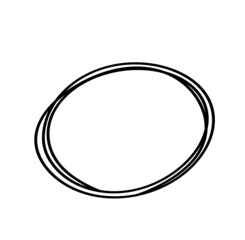 Abstract black oval as line drawing on white as background. Vector
