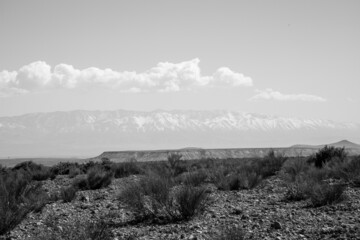  mountain peaks in a misty haze