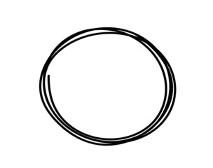 Abstract black oval as line drawing on white as background. Vector