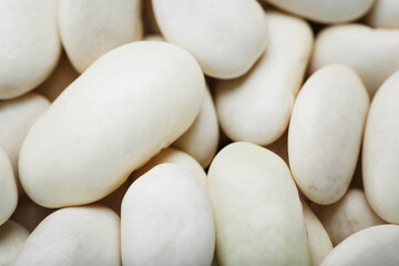 Fototapeta na wymiar White bean beans close-up in full screen.