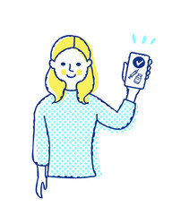 スマートフォンでワクチンパスポートを見せている女性