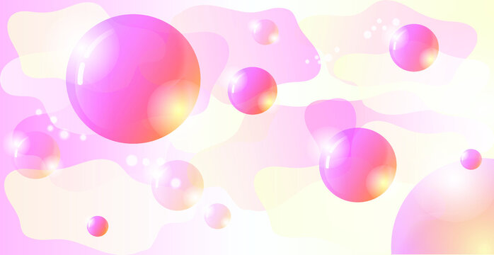 abstract pink background with bubbles and light