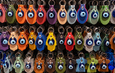 evil eye bead background, front view