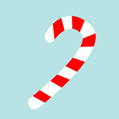 Christmas candy cane. Isolated vector illustration.