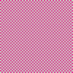 Checkerboard with very small squares. Mint and Deep pink colors of checkerboard. Chessboard, checkerboard texture. Squares pattern. Background.