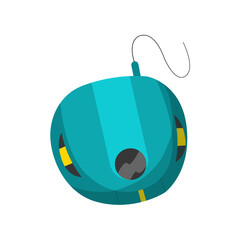 Vintage music object. Retro audio player. Color symbol design.  illustration design template