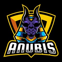 anubis gaming mascot logo illustration