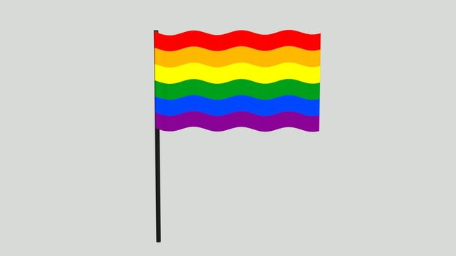 rainbow flag is waving , animation