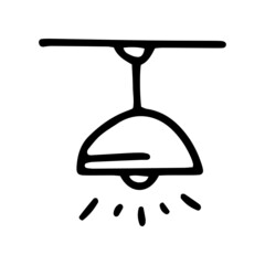 ceiling lamp line vector doodle simple icon