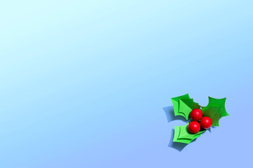 Christmas holly berries - Paper craft - flat lay