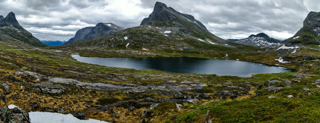 Panorama of a lake in Norway