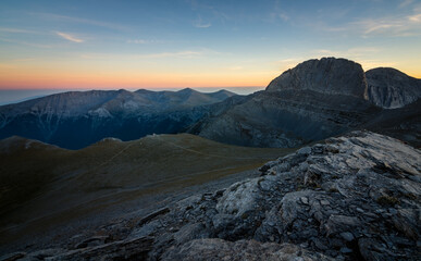 Obraz premium View of Muses plateau and Stefani from Profitis Ilias