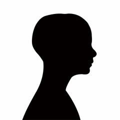 a boy head silhouette vector