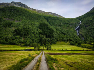 Scenery Norway landscape during hiking to Slogen mountain