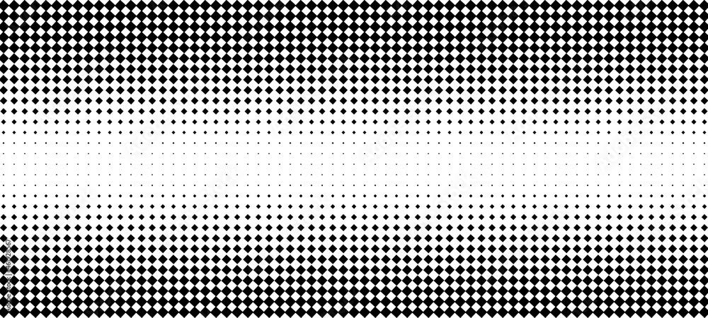 Aufkleber Vertical gradient of black and white squares. Halftone texture. Vector illustration Monochrome dots background.