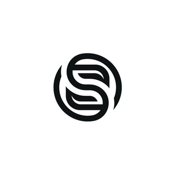 Initials Letter S Logo Design Circle Leaf Concept