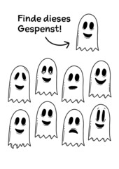 Geister Halloween Rätselbild für Kinder