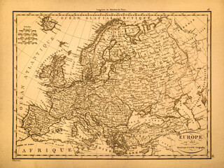 Fototapeta na wymiar アンティークの世界地図　ヨーロッパ