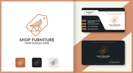 furniture label shop logo design and business card