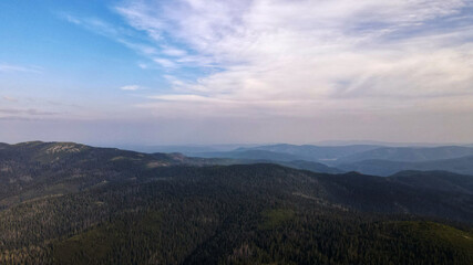 Panorama, Mountains, Mountain Lake, aerial, morning