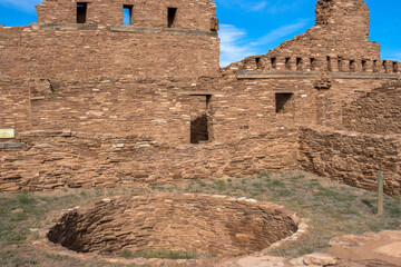 Round kiva at Abo church at Salinas Pueblo Missions National Monument in New Mexico