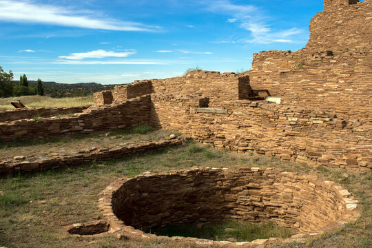 Round kiva at Abo church at Salinas Pueblo Missions National Monument in New Mexico