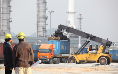 engineer on site at petroleum oil and gas