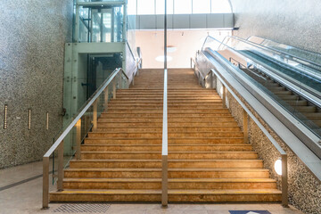 escalator in subway station