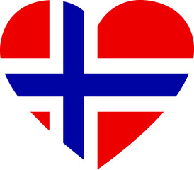 Naklejka premium Flag of Norway inside heart shape