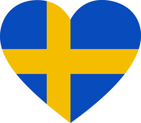 Flag of Sweden inside heart shape
