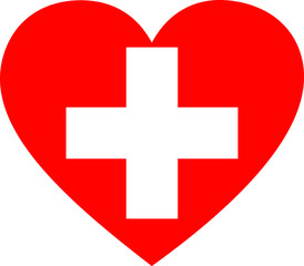 Flag of Switzerland inside heart shape