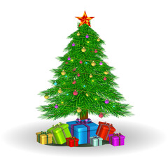 Christmas tree with gift box