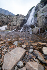 Timberline Falls waterfall along the Sky Pond Trail in Rocky Mountain National Park Colorado