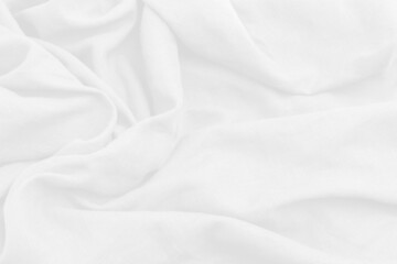 Fototapeta premium The textile of white fabric linen texture background, White fabric with high quality resolution. Abstract linen cloth wave looking luxury.
