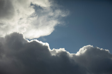 Clouds in the sky. Sky landscape in summer. Changes in the weather.