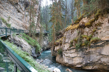The canyon section of Johnston Canyon.   Banff National Park, Alberta, Canada
